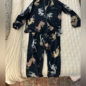 Anthropologie flannel pj top and bottom